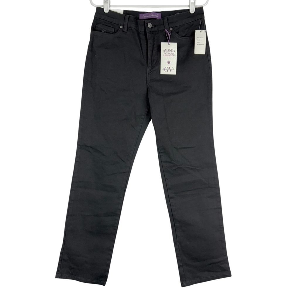 Gloria Vanderbilt Women's Amanda Original Slimming Black Denim Jeans Sz 10P NWT